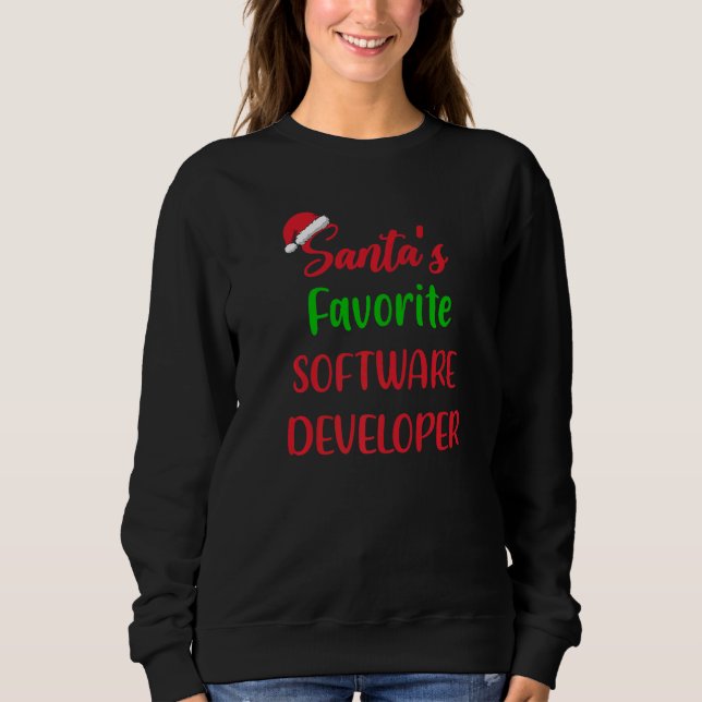 Camiseta Desenvolvedor de Software Favorito do Papai Noel   (Frente)