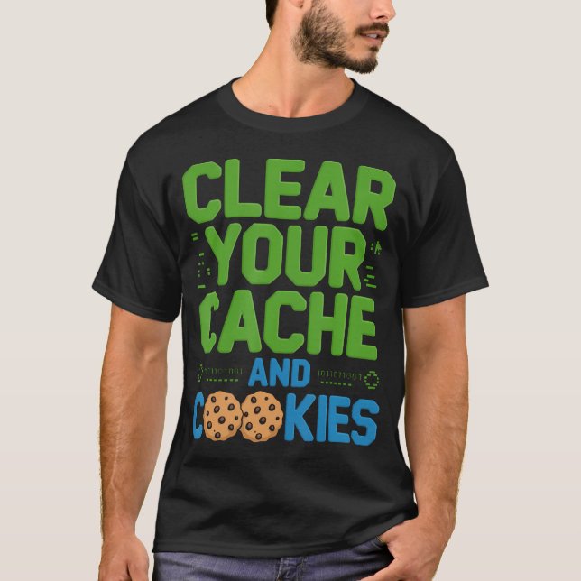 Camiseta Desenvolvedor de Software Limpa Cookies Codificaçã (Frente)