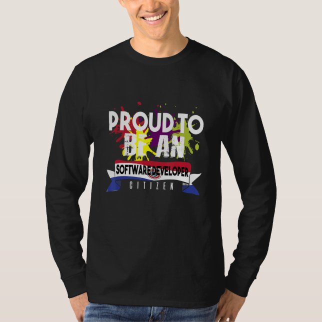 Camiseta Desenvolvedor de Software Orgulhoso Cidadão Profis (Frente)