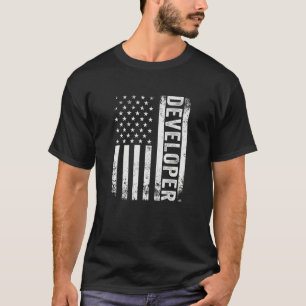 Camiseta Desenvolvedor de Software Patriota EUA Bandeira Am