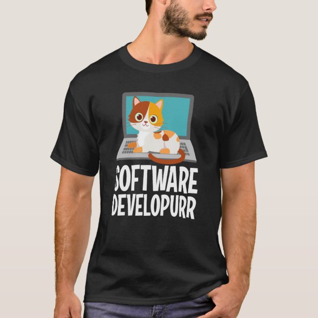 Camiseta Desenvolvedor de Software Piada de Programação Gat (Frente)