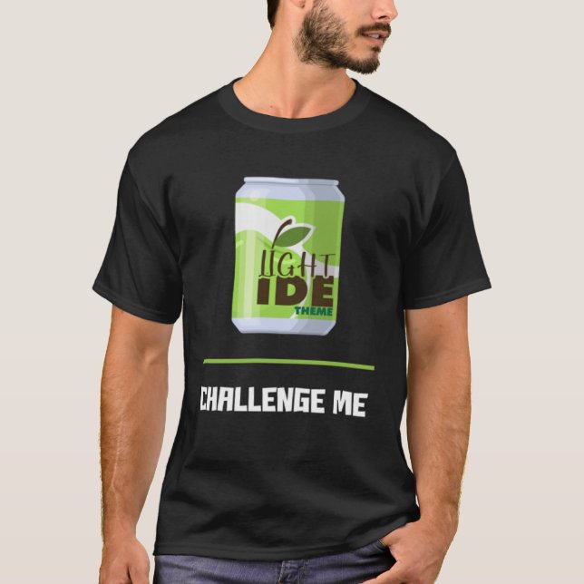 Camiseta Desenvolvedor de Software Tema de IDE Leve Desafie (Frente)