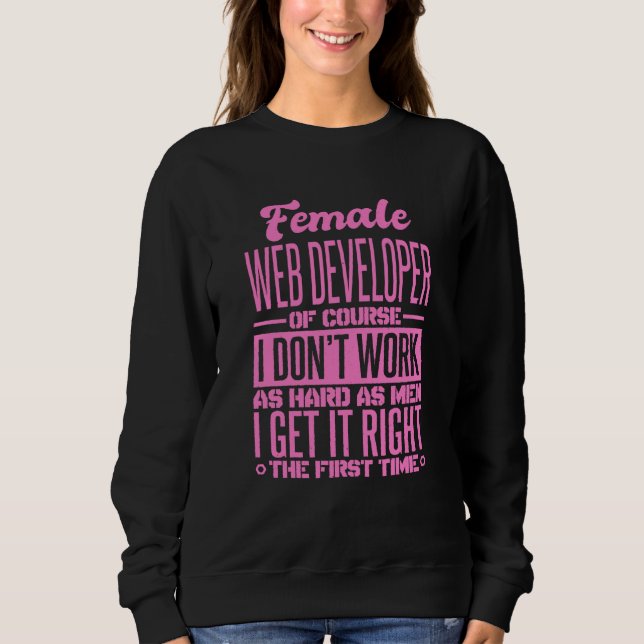Camiseta Desenvolvedor de web feminino acerta na primeira v (Frente)