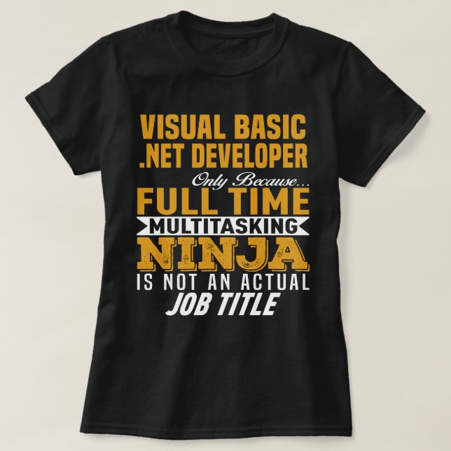 Camiseta Desenvolvedor do Visual Basic .NET (Frente do Design)