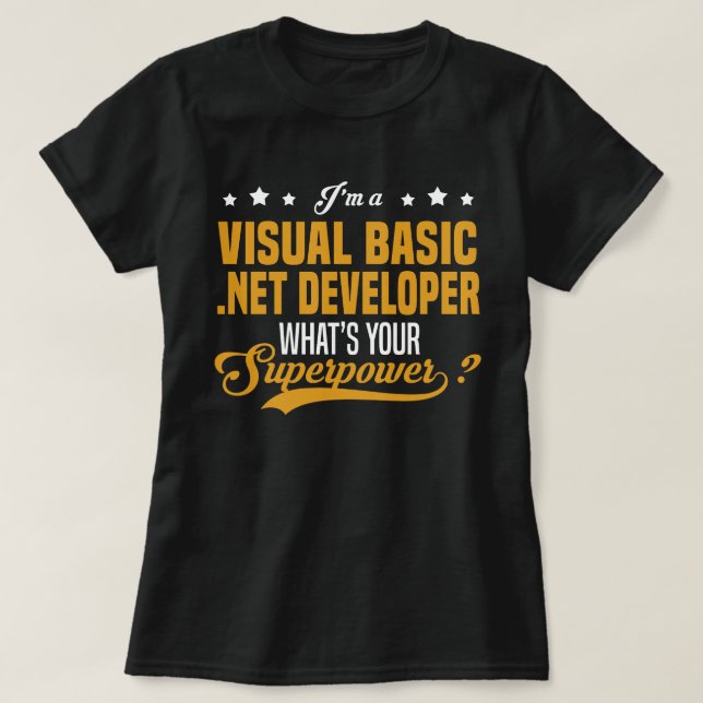 Camiseta Desenvolvedor do Visual Basic .NET (Frente do Design)