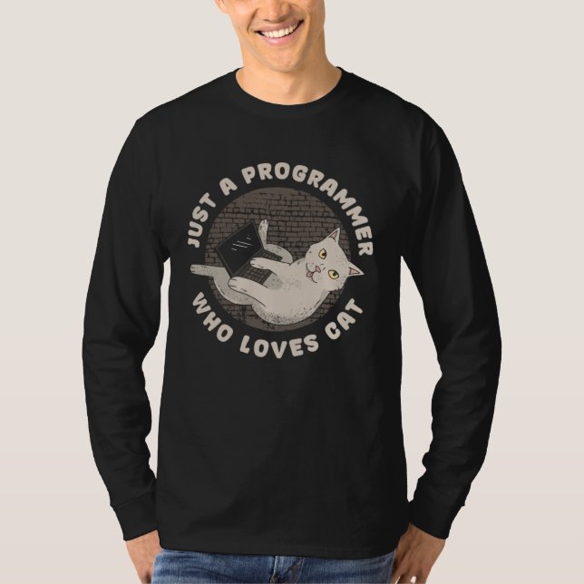 Camiseta Desenvolvedor Felino Codificador Engenheiro de Sof (Frente)