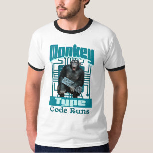 Camiseta Desenvolvedor Full-Stack Divertido, Tipo Macaco, C