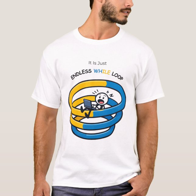 Camiseta Desenvolvedor Python Consciente de Loop Infinito | (Frente)