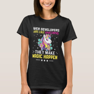 Camiseta Desenvolvedores De Web São Como Unicórnios Que Faz