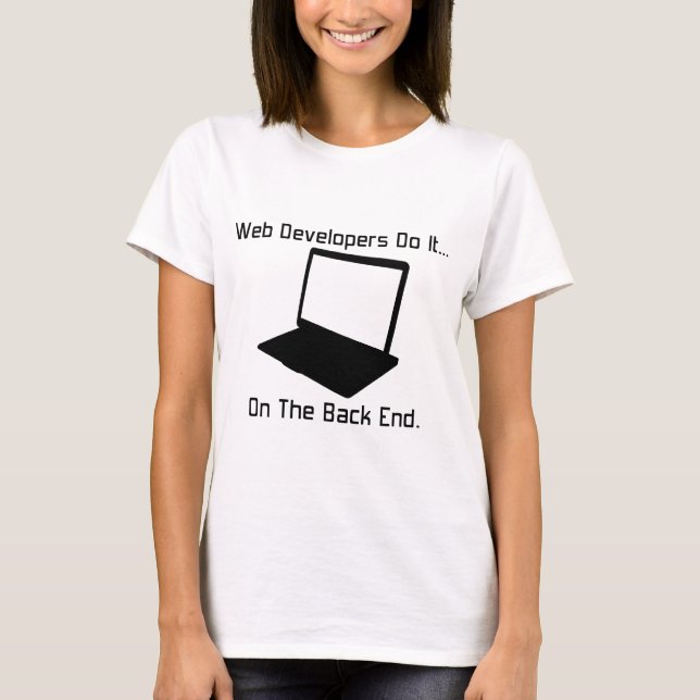 Camiseta Desenvolvedores Web fazem isso... no Back End. (Frente)