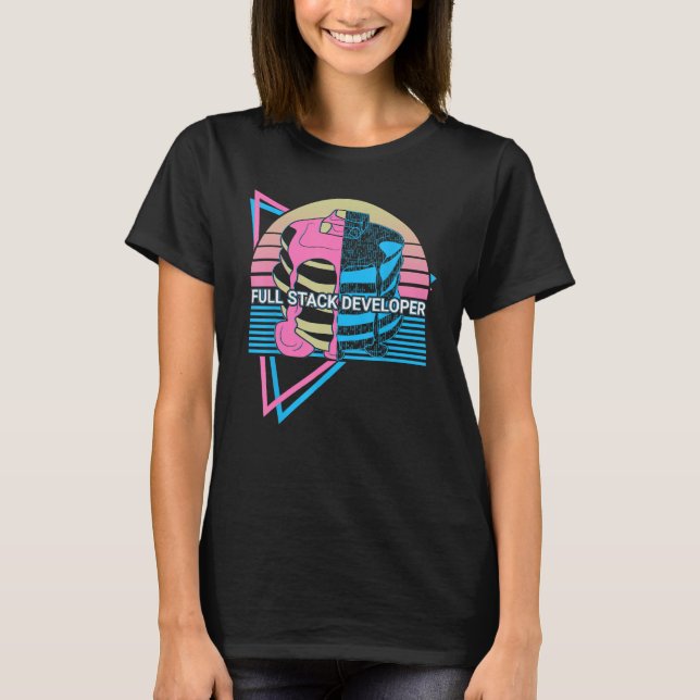Camiseta Desenvolvimento da pilha de Cheio de Codificação d (Frente)