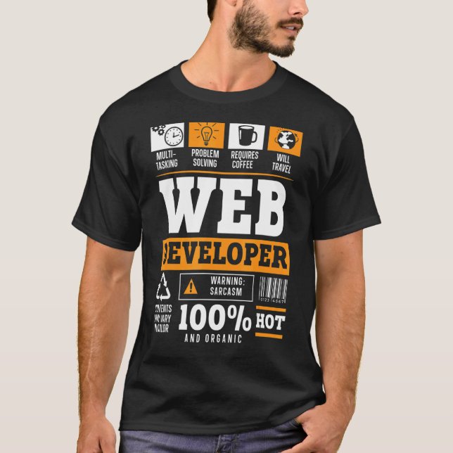 Camiseta Desenvolvimento de Web sites de Cara de TI para de (Frente)