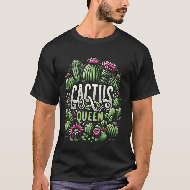 Camiseta Desert Bloom - Rainha do Cacto - Florista (Frente)