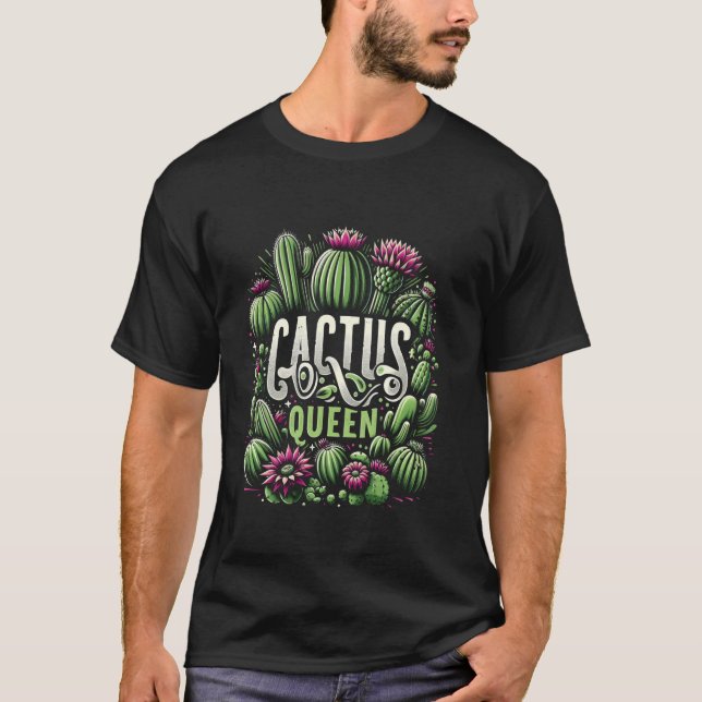 Camiseta Desert Bloom - Rainha do Cacto - Florista (Frente)