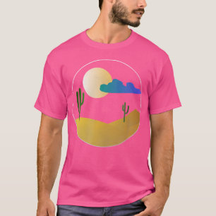 Camiseta Desert Cactus Night Sob A Lua Completa