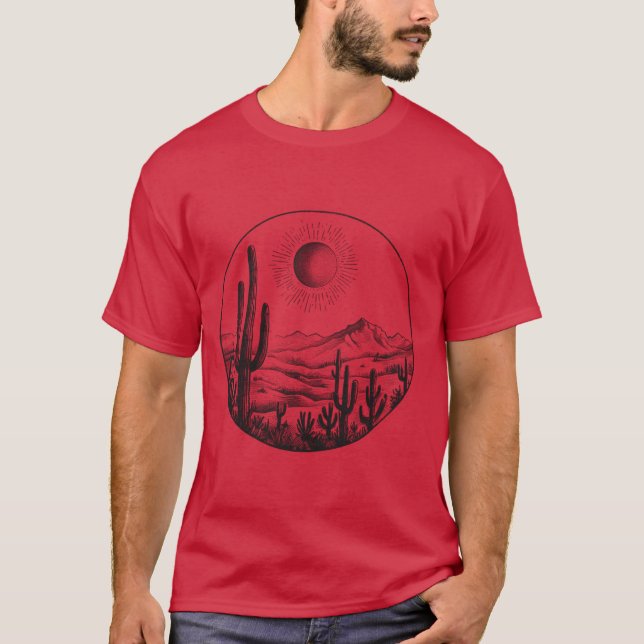 Camiseta Desert Cactus Plants Adventure Arizona Cactus Scen (Frente)