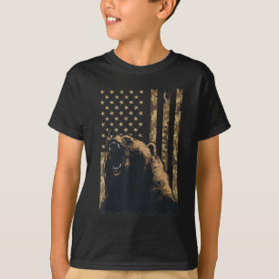Camiseta Desert Camo Grizzly Bear Grunge American Flag Tact