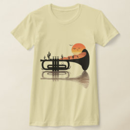 Camiseta "Desert Echoes – Trumpet Sunset Surrealism"
