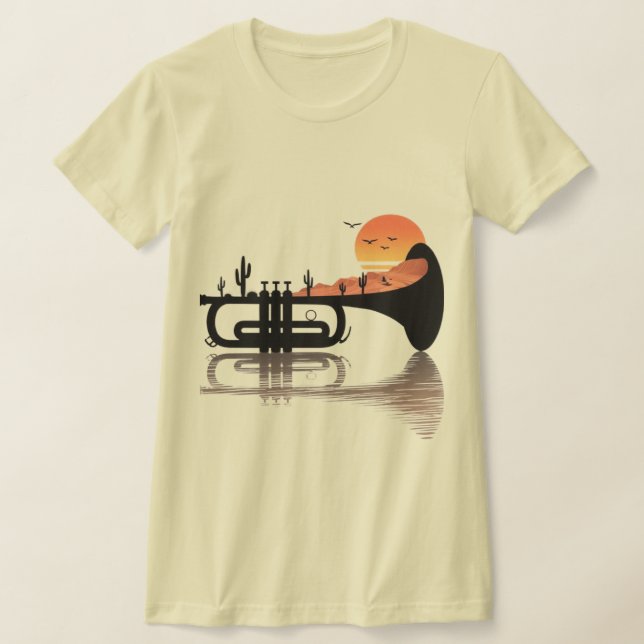 Camiseta "Desert Echoes – Trumpet Sunset Surrealism" (Postura )