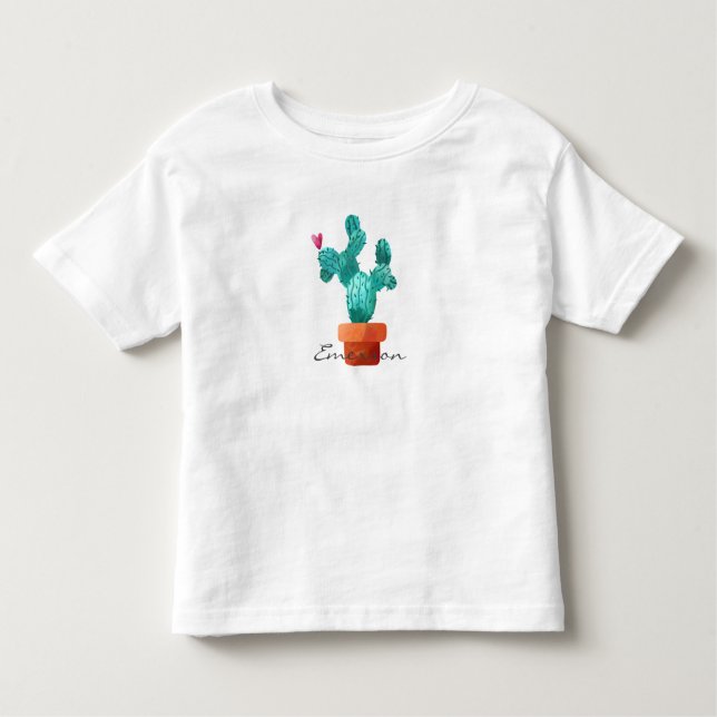 Camiseta Desert Heart Cactus Green Pink Kids NAME Love (Frente)
