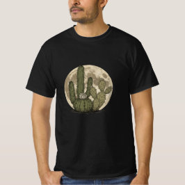 Camiseta Desert Moon Glow - Vintage Cactus Botanical Illust