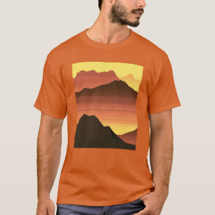 Camiseta Desert Mountain Sunset Orange and Brown