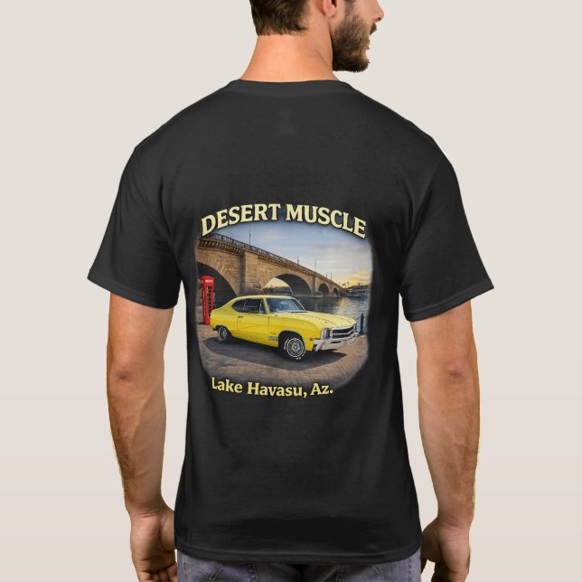 Camiseta Desert Muscle Retro Car Design (Verso)
