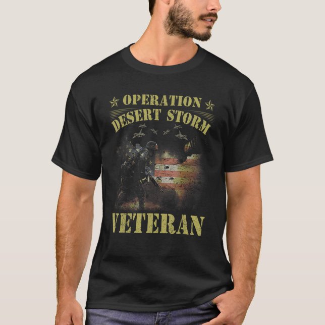 Camiseta Desert Storm Veteran Operation Desert Storm US Fla (Frente)