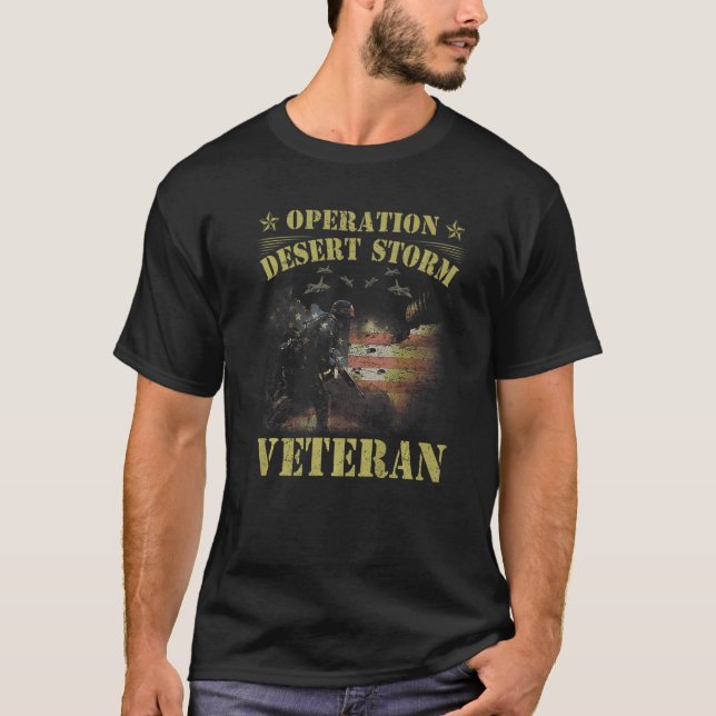 Camiseta Desert Storm Veteran Operation Desert Storm US Fla (Frente)