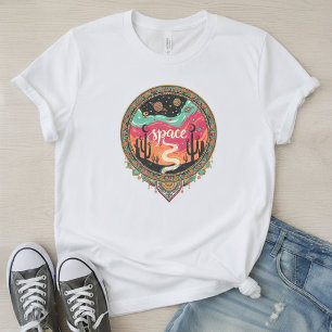 Camiseta Deserto Cósmico Boho Retro