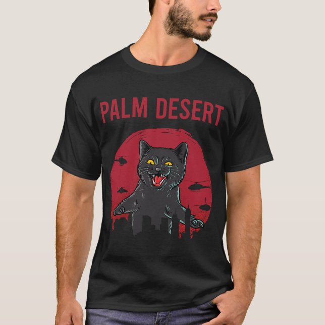 Camiseta Deserto de Palma Negro Engraçado (Frente)
