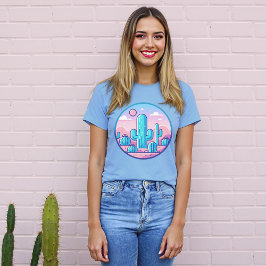Camiseta Deserto de Pastel Cactos para o Lover de Cactus