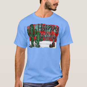 Camiseta Deserto de Teas Cactus Ocidental Feliz Natal H