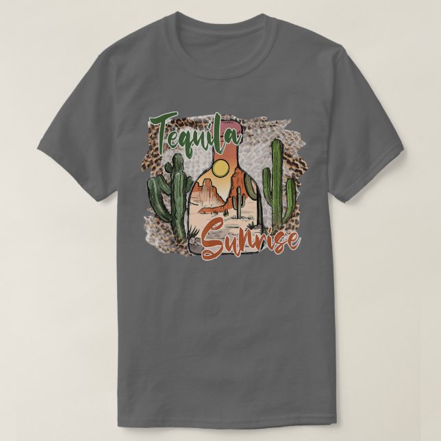 Camiseta Deserto do Leopardo Cactus Tequila Sunrise Ocident (Frente do Design)