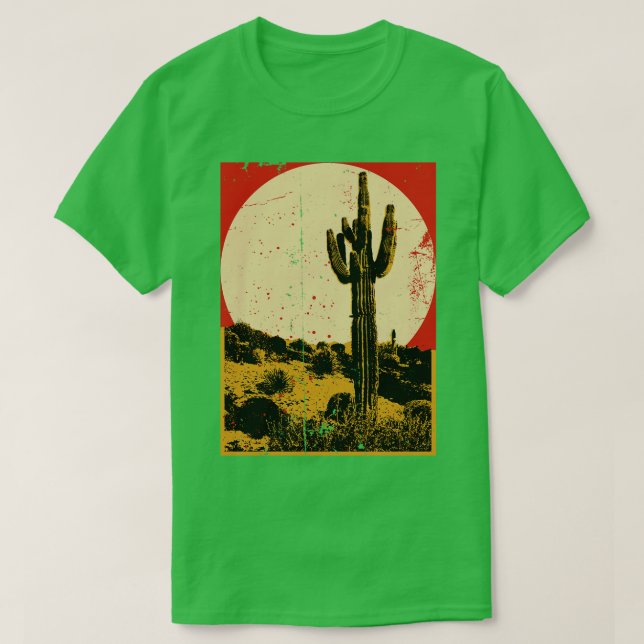 Camiseta Deserto Sudoeste Cactus Sunset (Frente do Design)