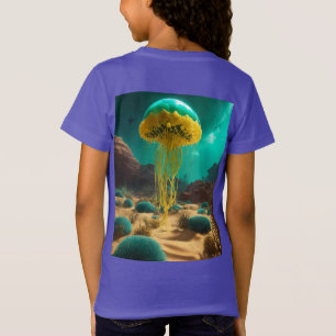 Camiseta Deserto Surreal com medusa Alienígena