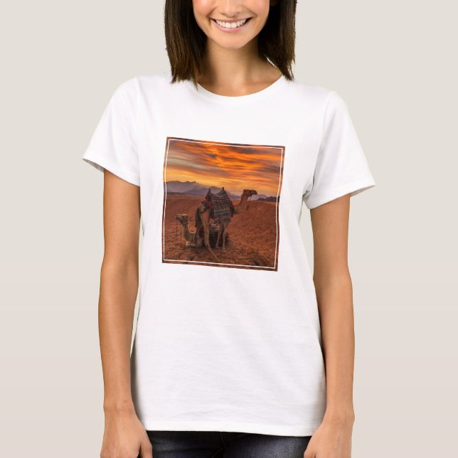 Camiseta Desertos | Bactrian Camel Egypt Sand Dune (Frente)