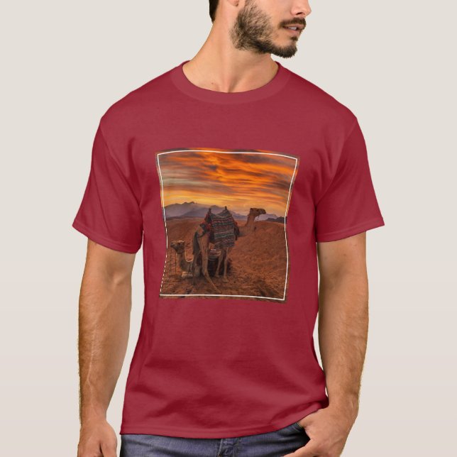Camiseta Desertos | Bactrian Camel Egypt Sand Dune (Frente)
