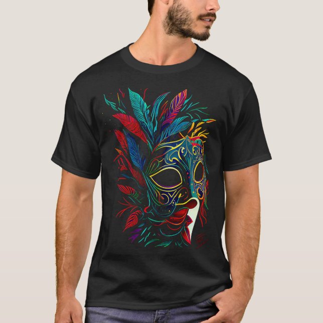 Camiseta Desfile de Carnaval Mardi Gras engraçado com festa (Frente)