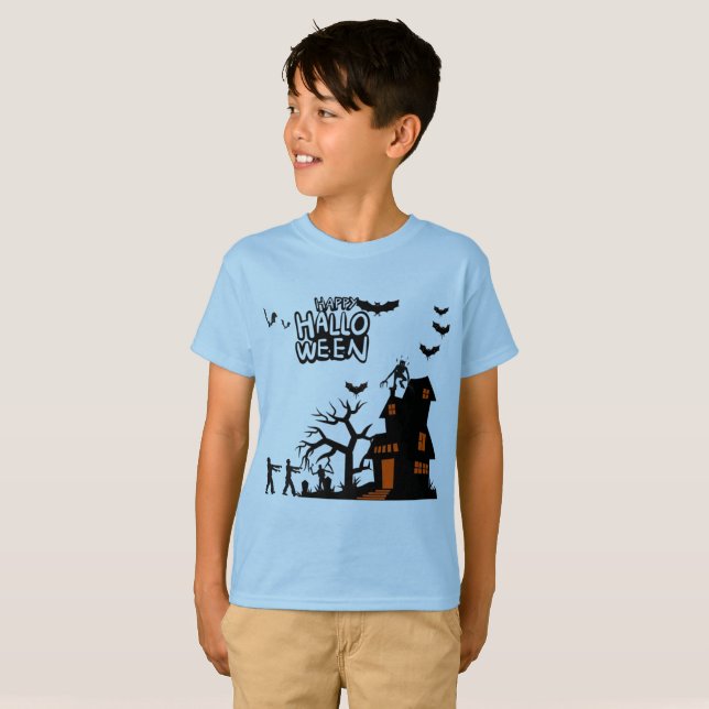 Camiseta Desfile de Lanterna Fantasmagórica azul pálido (Frente Completa)