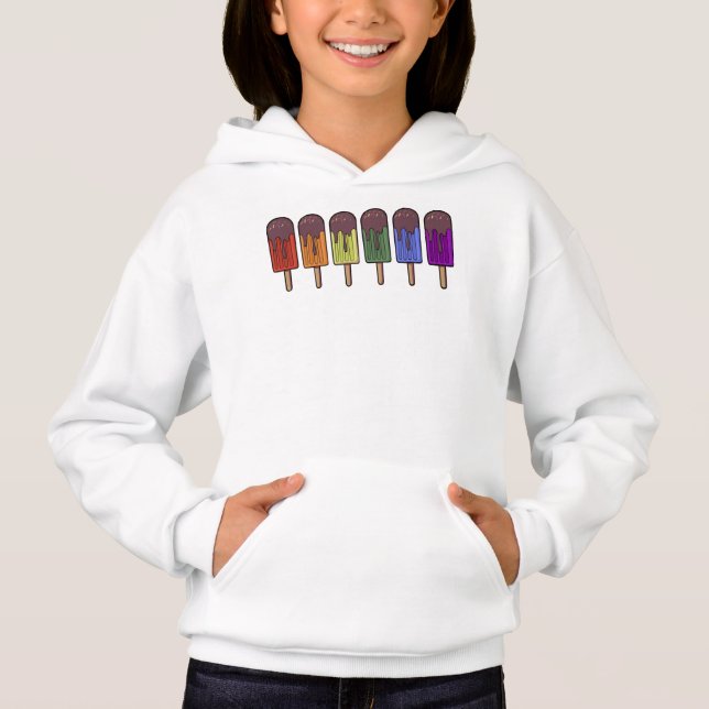 Camiseta Desfile de pirulito congelado arco-íris (Frente)