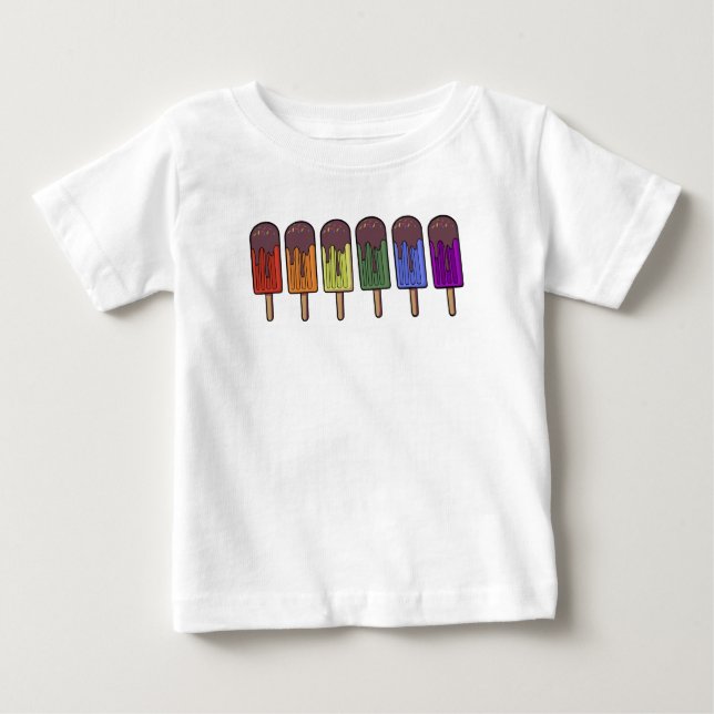 Camiseta Desfile de pirulito congelado arco-íris (Frente)