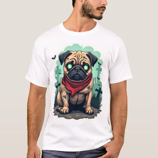Camiseta Desfile de Pug Zumbi (Frente)