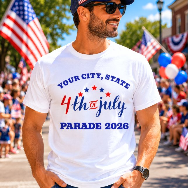 Camiseta Desfile do Dia 4 de Julho dos EUA 2026 (Criador carregado)