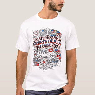 Camiseta Desfile do Dia 4 de Julho em Brandon, Flórida, 202