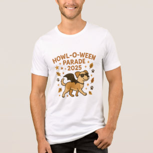 Camiseta Desfile Howl O Ween 2025 Arte de Cachorro Fofo de 