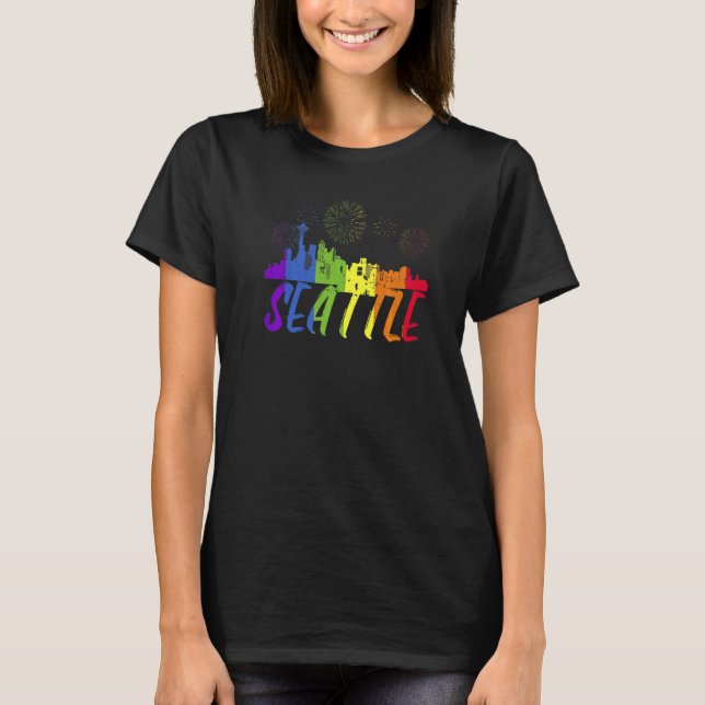 Camiseta Desfile Seattle Pride Skyline Pride Seattle (Frente)