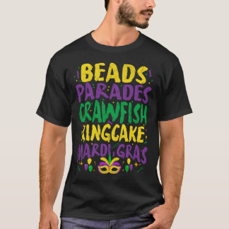 Camiseta Desfiles de Contas Rei do Lagostim Bolo Mardi Gras