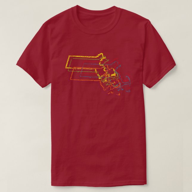 Camiseta desfoque do orgulho de Massachusetts (Frente do Design)