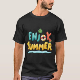 Camiseta Desfrute da ilustração de texto de verão
